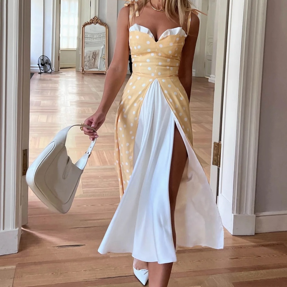 Cream Embellished Bustier Midi Dress